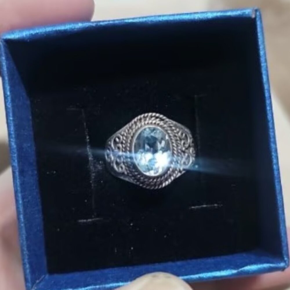 Aquamarine Ring S295 size 7